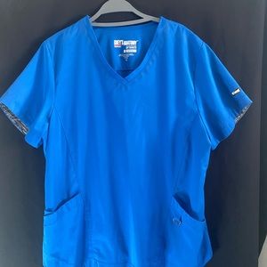 Womens Greys Anatomy Royal Blue Scrubs top 2x pants xl